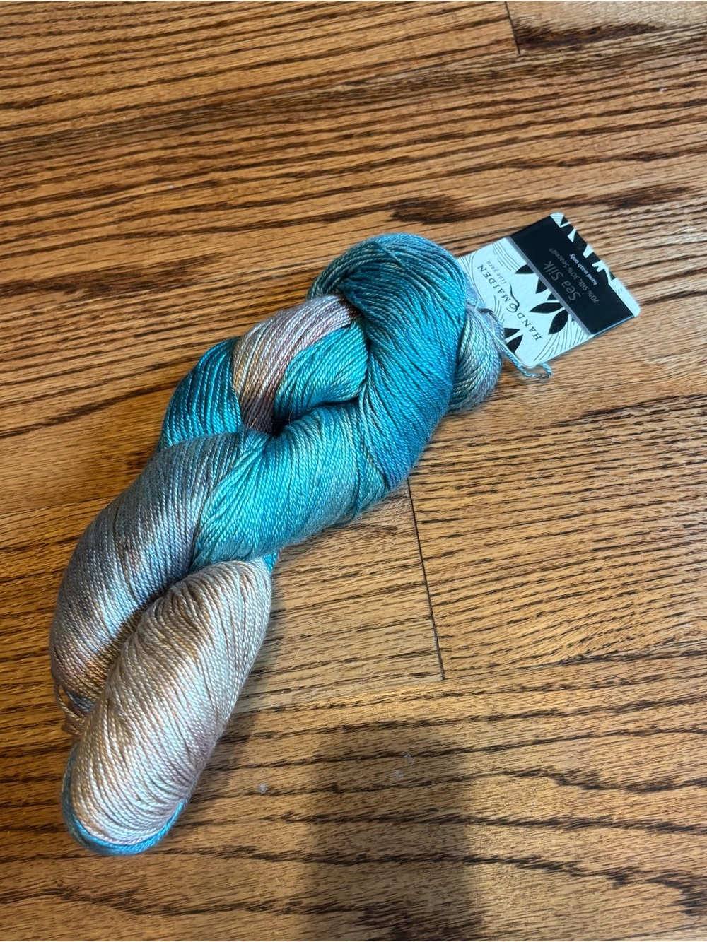 Hand Maiden Yarn Sea Silk 70% Silk 30% Seacell Bermuda Blue Fingering Knitting